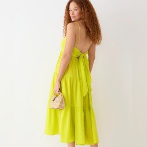 J Crew Bow-back tiered maxi dress in soft gauze